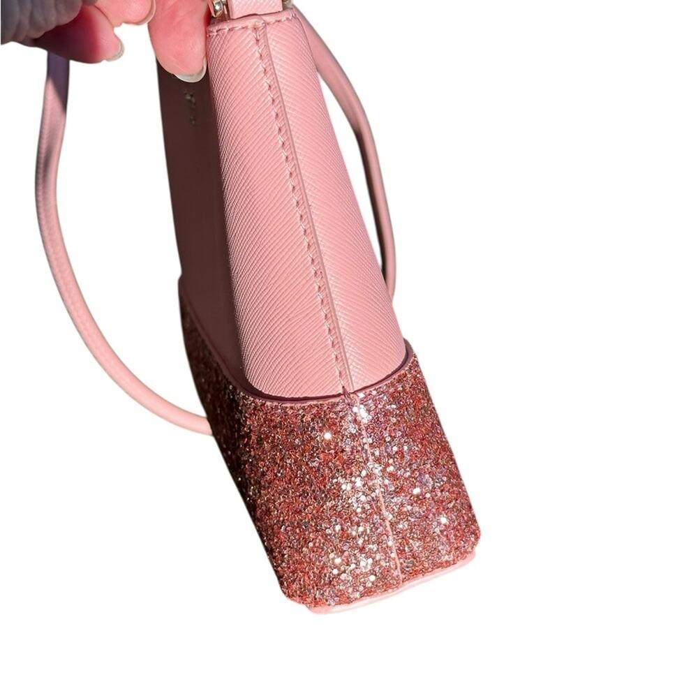 Kate Spade New York Flash Leather Crossbody Pink Glitter NWOT - Picture 7 of 10